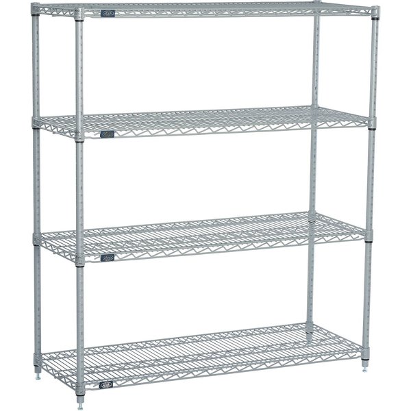 Global Equipment Nexel    4 Tier Shelving Starter Unit, Solid Galvanized Steel, 72"Wx18"Dx86"H 189953